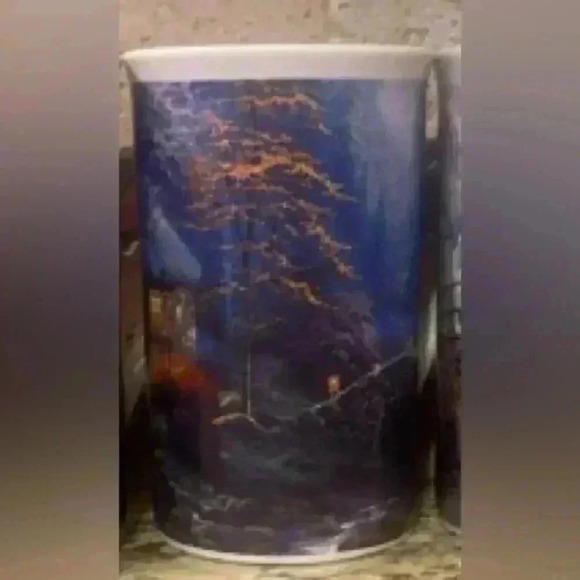 Vintage Thomas Kinkade Coffee Set - 5 Coffee Mugs and Serving Tray - Picture 11 of 12